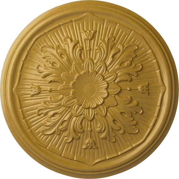 Ekena Millwork Luton Ceiling Medallion (Fits Canopies up to 1 1/8"), Hnd-Painted Iridescent Gold, 15 3/4"OD x 5/8"P CM16LUIGS - main